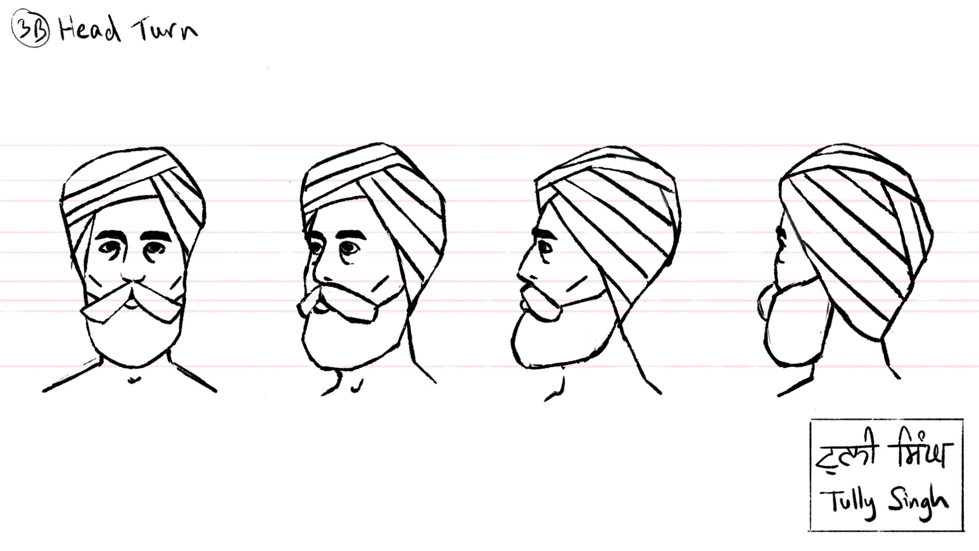 Character Head Turn - With Turban