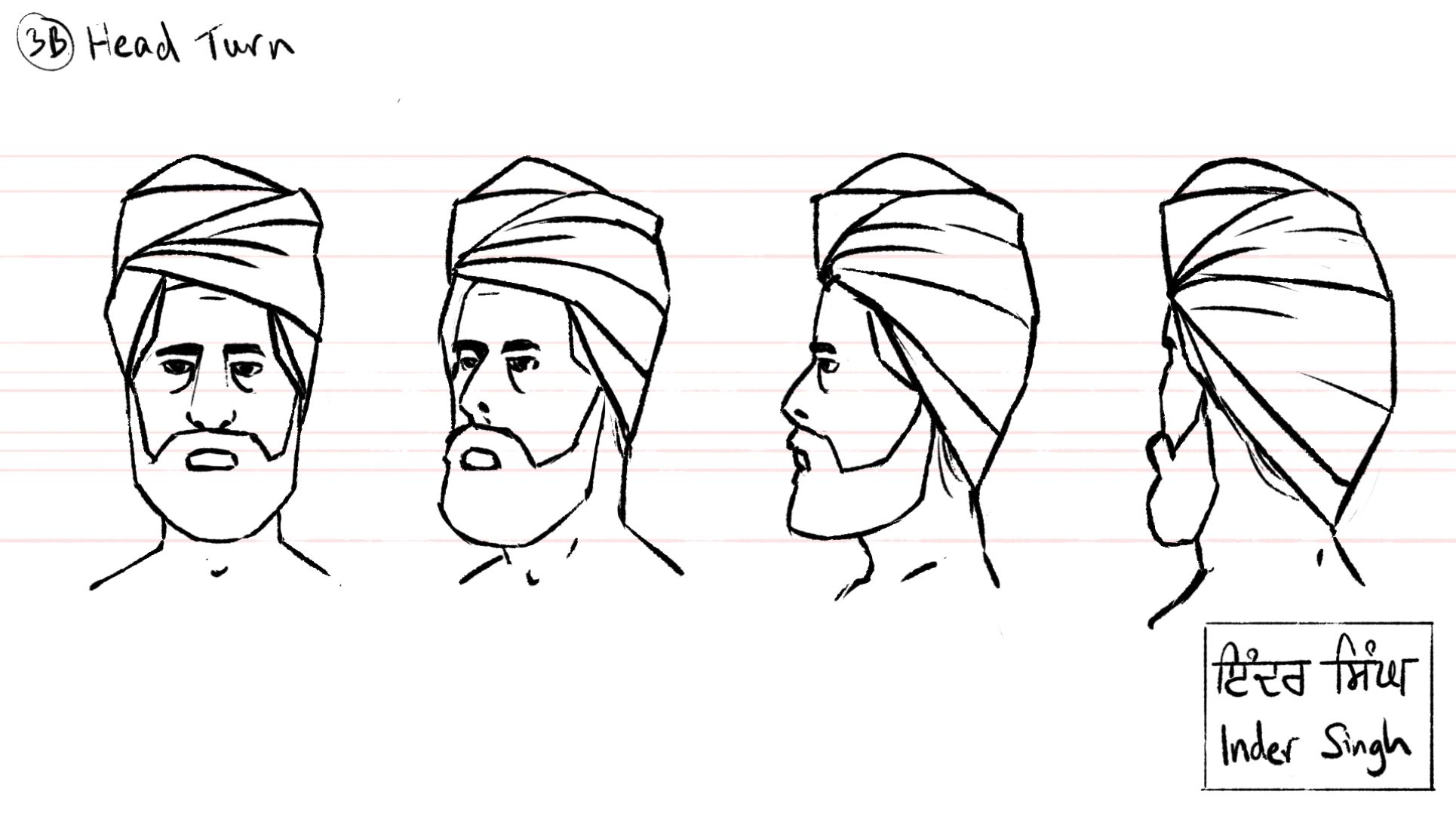 Character Head Turn - With Turban