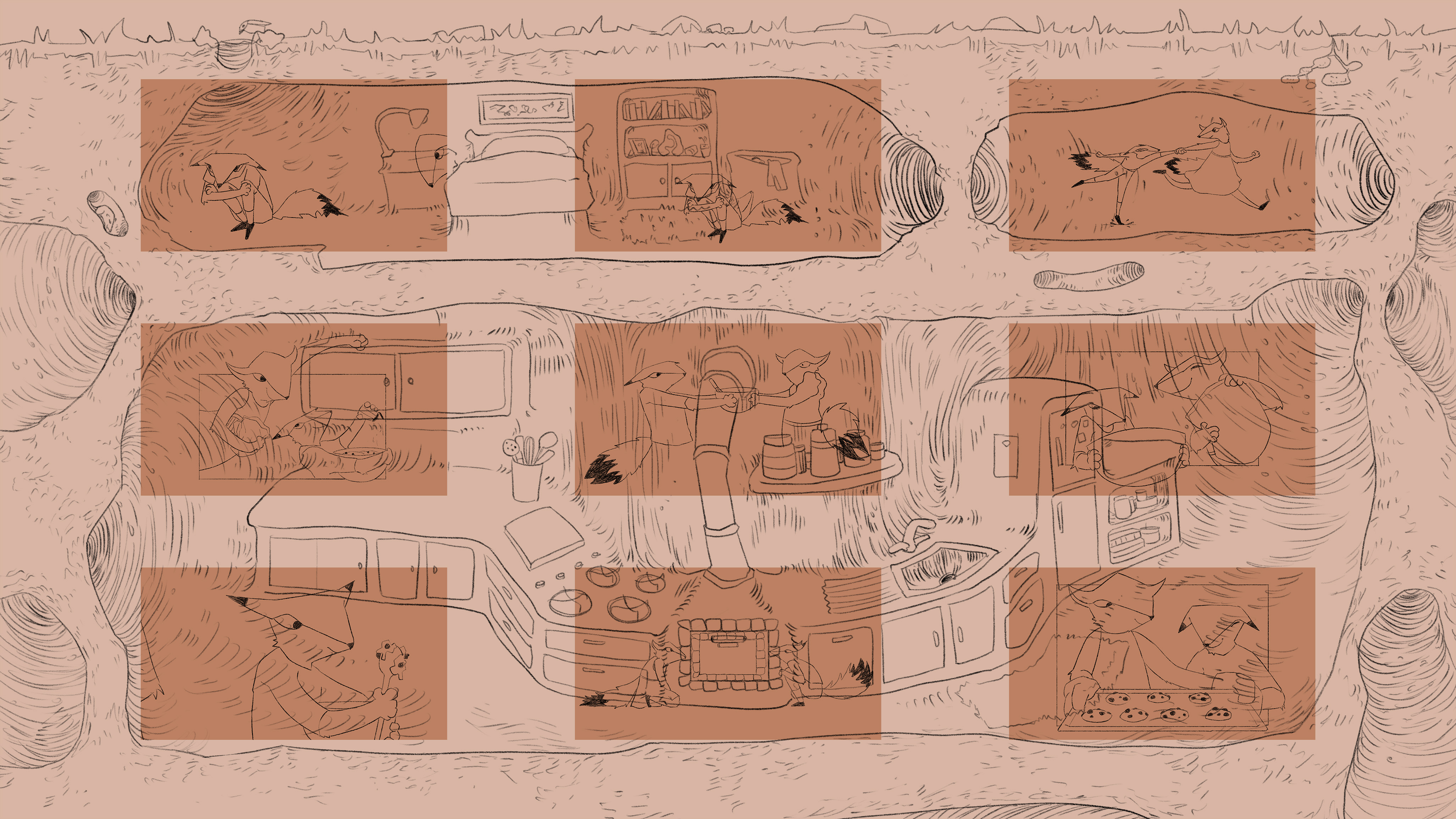 Layout with Lineart